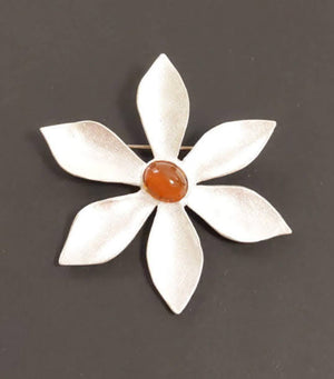 P5A sterling, carnelian pin